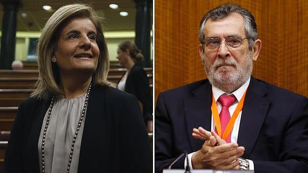 La ministra de Empleo Fátima Báñez y el exdelegado de Empleo de la Junta, Antonio Rivas