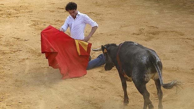 Finito, durante su preparación para el encierro de esta tarde