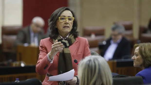 Rosa Aguilar en un pleno del Parlamento andaluz