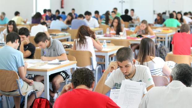 Varios jóvenes estudian en la sala de lectura de la Biblioteca Central