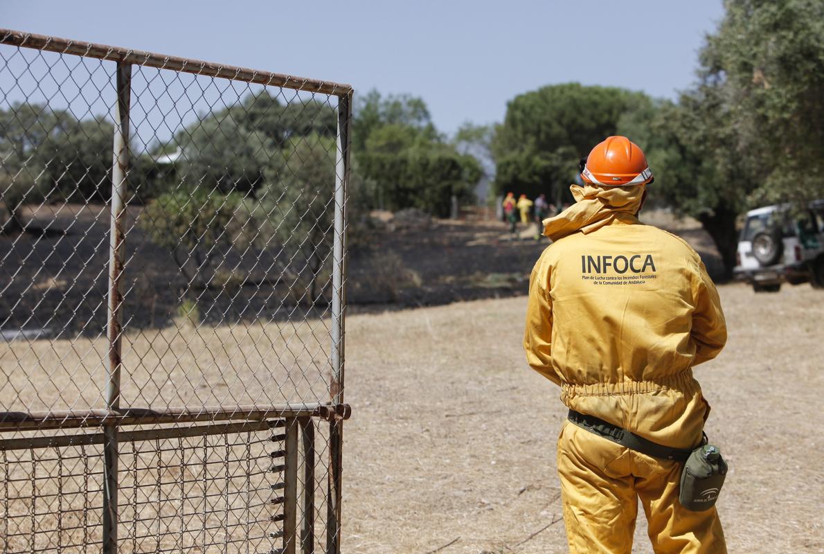 Bomberos del Infoca, en un incendio en la Sierra cordobesa esta misma semana