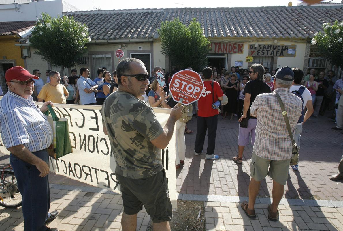 Manifestación contra un desahucio en Córdoba