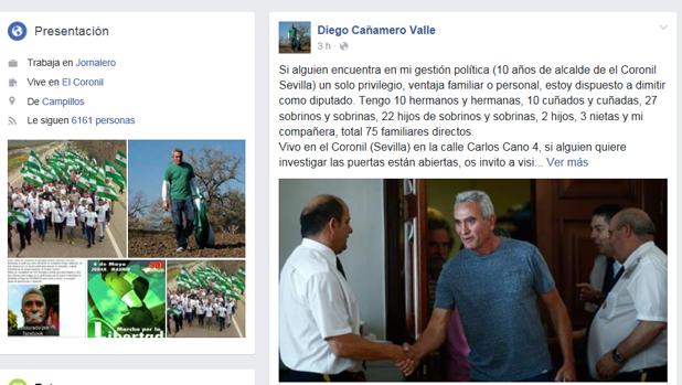 Diego Cañamero lanzó duras críticas contra ABC en su muro de Facebook