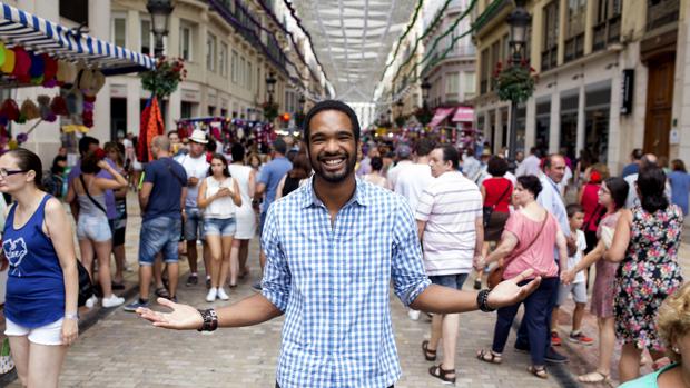 El actor Will Shephard en la calle Larios de Málaga