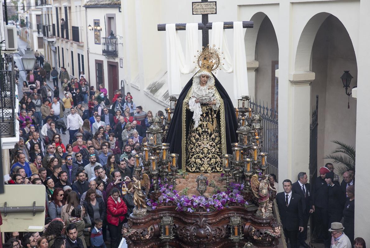 La Soledad, durante su procesión el pasado Viernes Santo