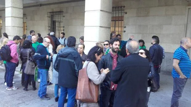 Moreno, durante la concentración en los juzgados el 16 de marzo
