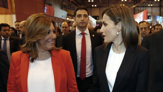 Susana Díaz y la Reina Letizia en Fitur el pasado mes de enero