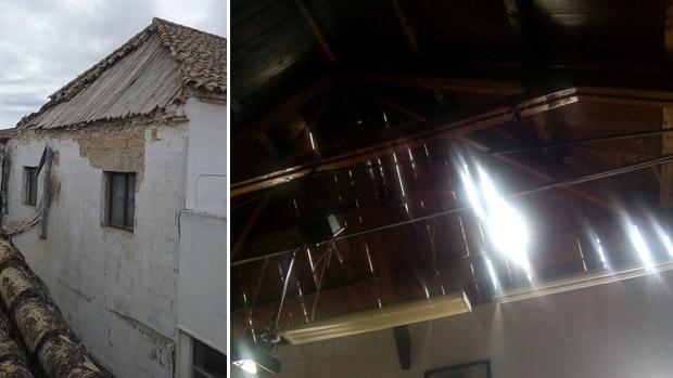 Los daños en la cubierta de la Escuela de Arte de Jerez