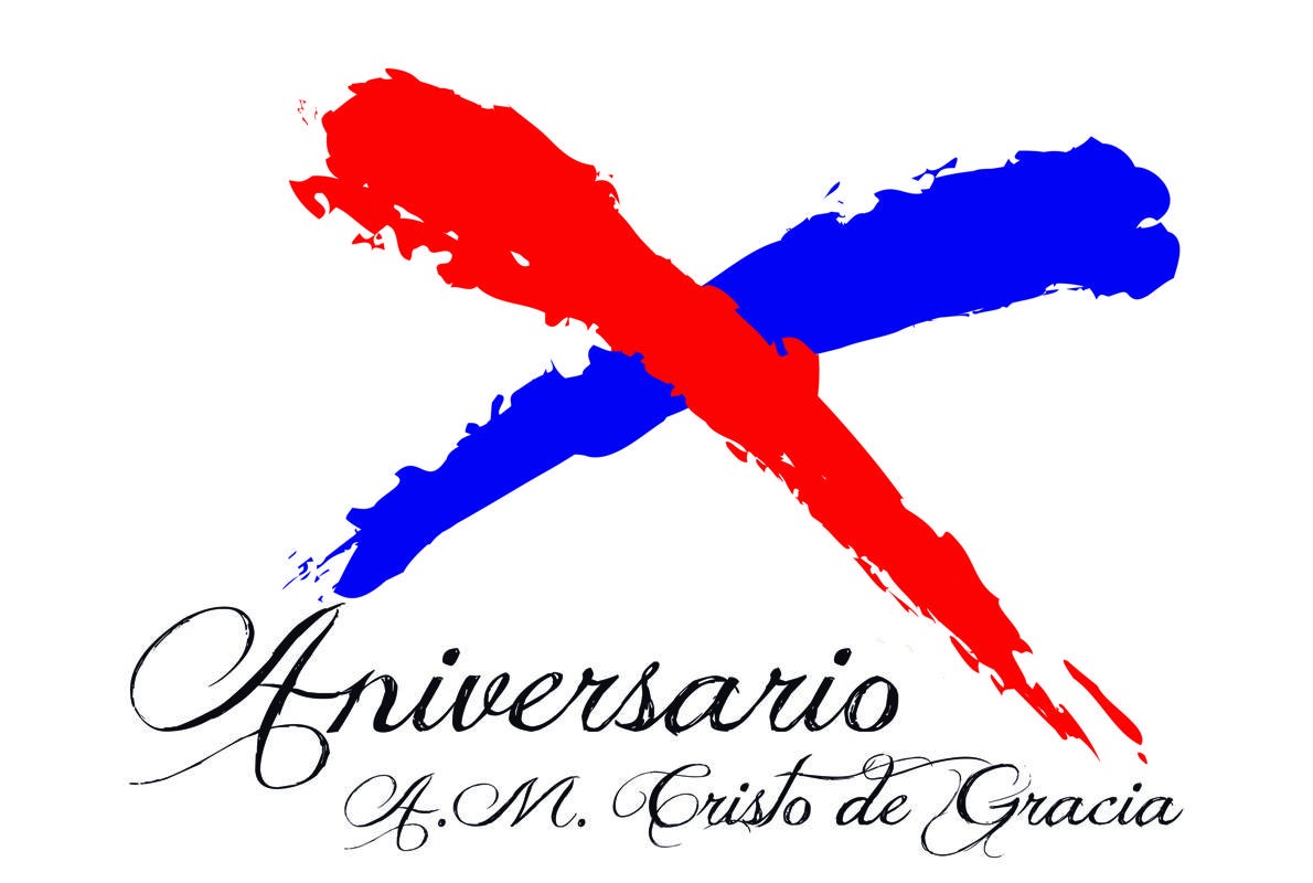 Logotipo del X aniversario de la Agrupación Musical Santísimo Cristo de Gracia