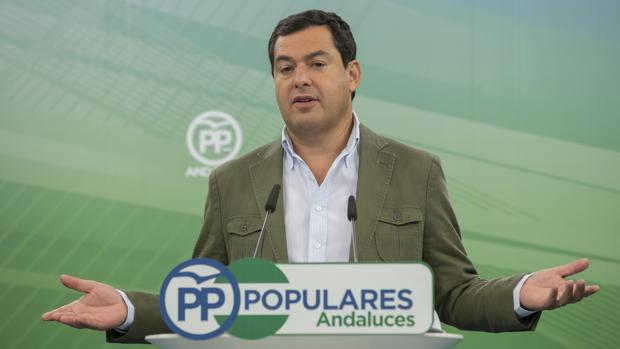 El presidente del PP-A, Juanma Moreno, en un acto del partido