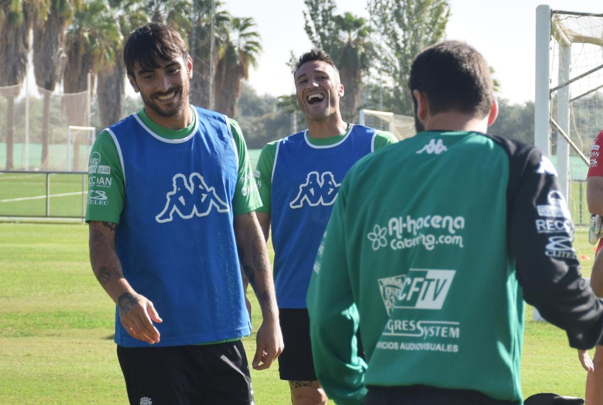 Samu sonríe en el entrenamiento de ayer