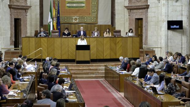 Susana Díaz, durante su discurso en el debate sobre el estado de la Comunidad