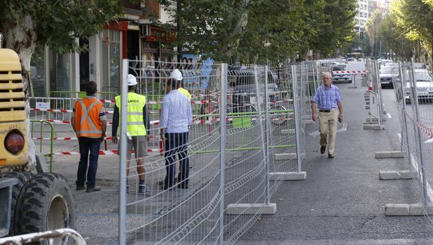 Obras en la avenida de Cervantes