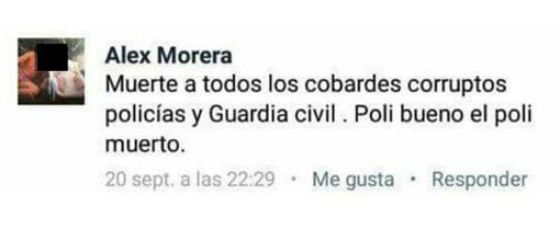 Uno de los polémicos mensajes en Facebook