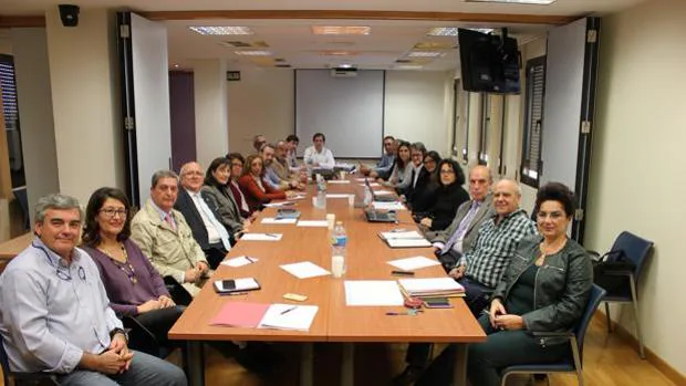 Los miembros de la comisión comnstituida ayer en la sde central del Servicio Andaluz de Salud