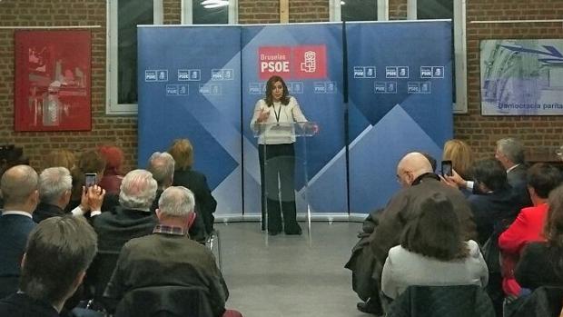 Susana Díaz se dirige a los militantes y simpatizantes de la agrupación del PSOE en Bruselas