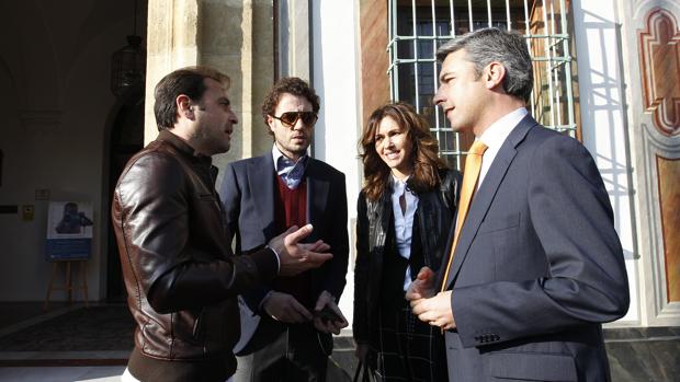 Andrés Lorite con Finito de Córdoba antes del Pleno provincial sobre la tauromaquia