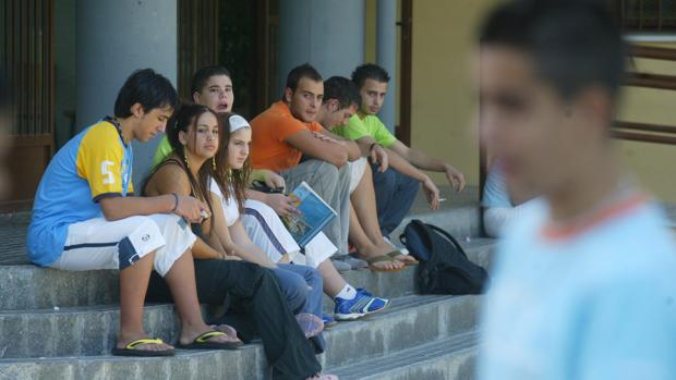 Alumnos de un instituto de la capital