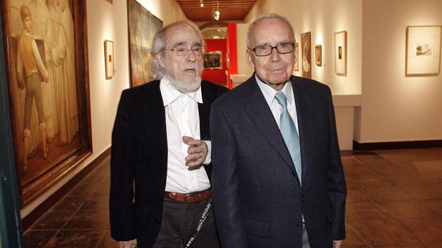 Ginés Liébana y Pablo García Baena en una exposición sobre Cántico