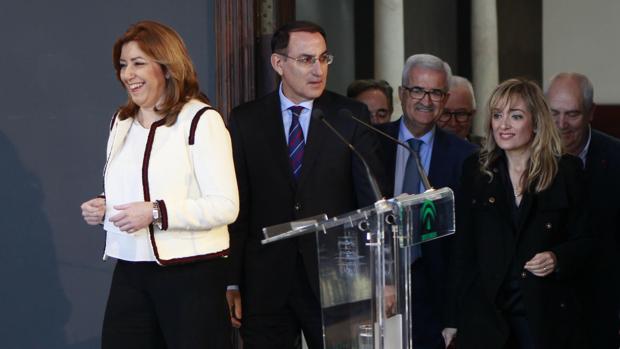 Susana Díaz, ayer en el Palacio de San Telmo en la presentación del pacto