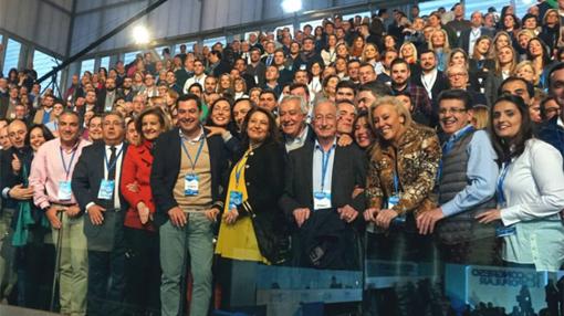 Dirigentes andaluces del Partido Popular., durante la jornada de este sábado