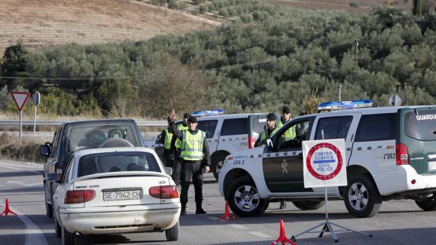 Control de la Guardia Civil en zona agrícola