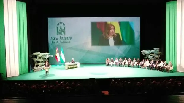 Susana Díaz, durante su discurso