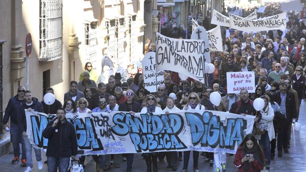 Manifestación por la sanidad pública en Málaga