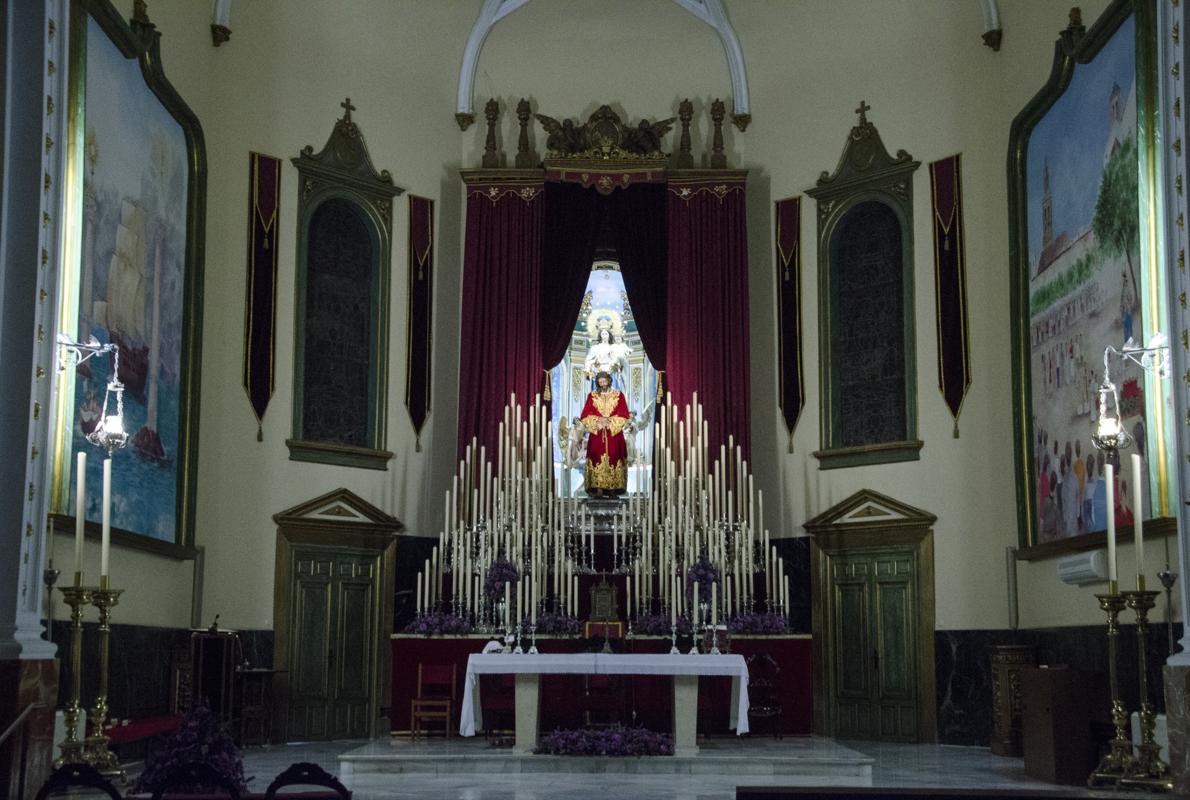 Altar de quinario del Prendimiento, a falta de los últimos detalles