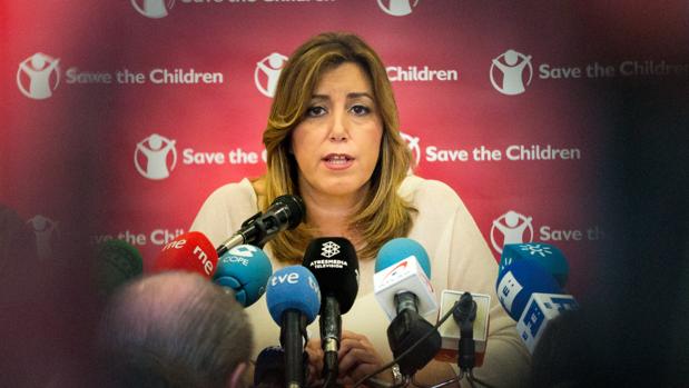 Susana Díaz, en la presentación de un informe de la ONG Save the Children