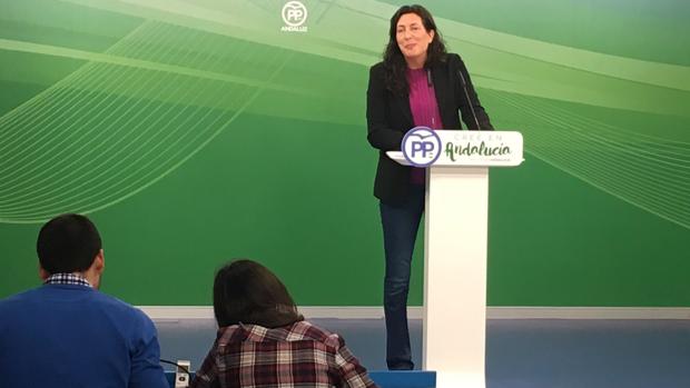 La número dos del Partido Popular en Andalucía , Dolores López, este martes en Sevilla