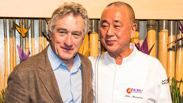El actor norteamericano Robert de Niro, junto a su socio gastronómico Nobu Matsuhisa