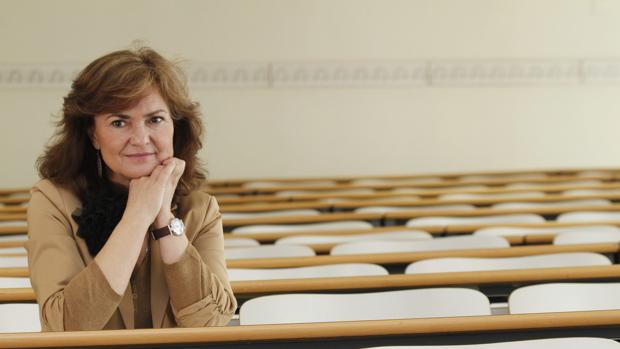 Carmen Calvo, en una entrevista a ABC Córdoba.