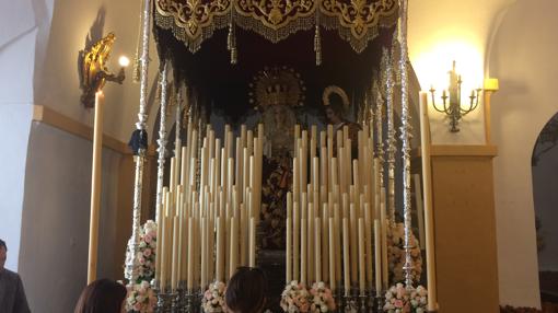 La Virgen del Amor, en su paso de palio en San Basilio