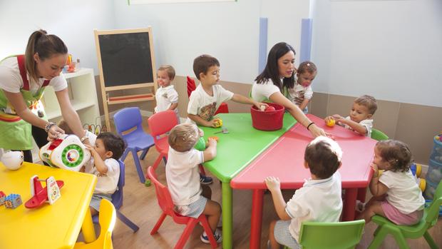 Un grupo de niños en una guardería de la capital