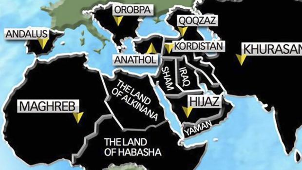 Mapa difundido por el Daesh