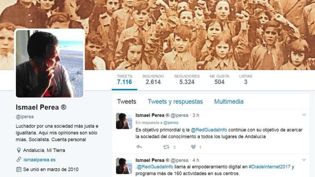 Cuenta personal de Ismael Perea en Twitter