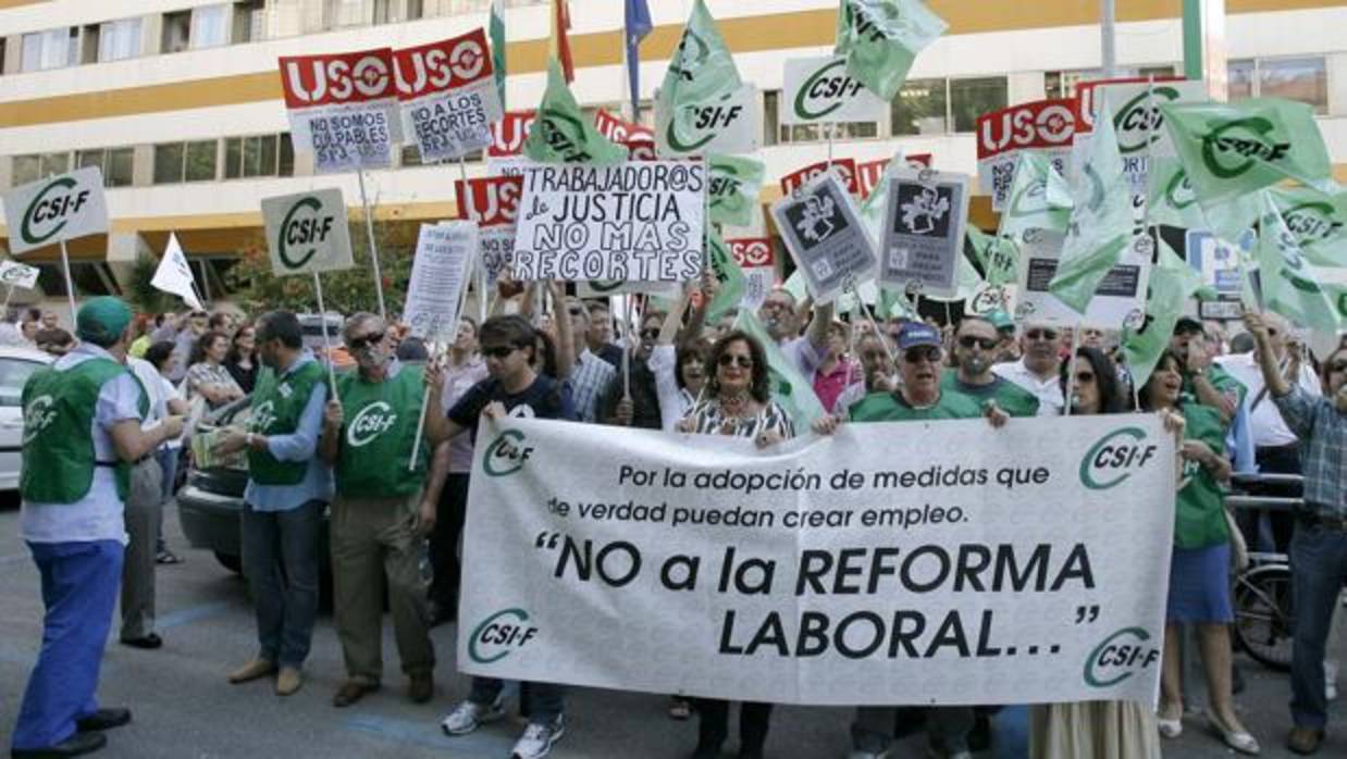 Protesta de trabajadores de la Justicia en una imagen de archivo