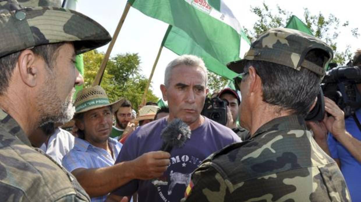 Diego Cañamero, durante la ocupación de Las Turquillas.