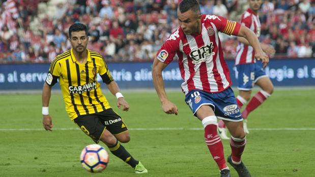 El delanero del Zaragoza Ángel, en el partido del domingo ante el Girona