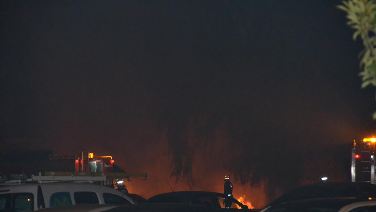 Incendio junto al cementerio de San Rafael