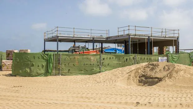El chiringuito se está construyendo en la ría de Punta Umbría