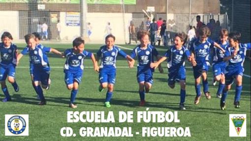 Cartel del a Escuela de Fútbol Granadal-Figueroa