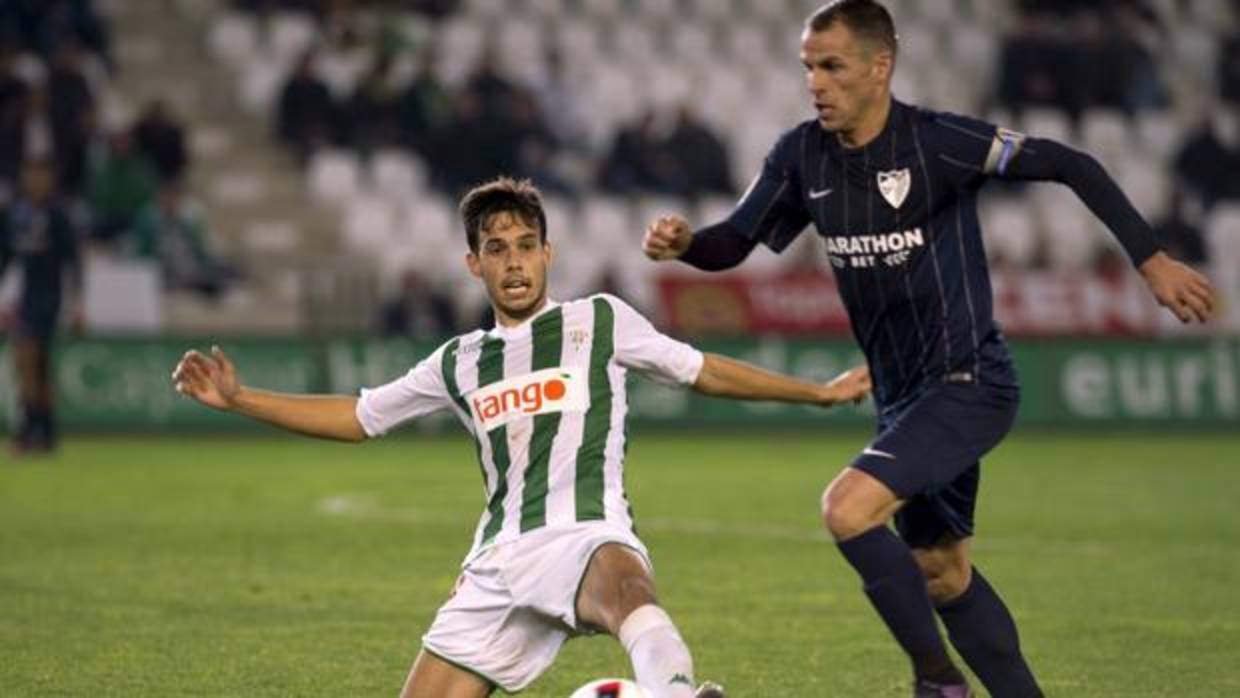 Borja Domínguez, en el partido de Copa ante el Málaga