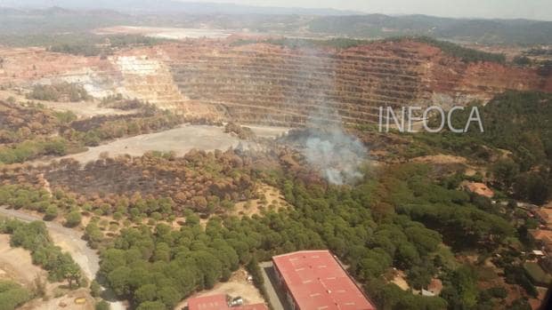 Zona quemada en el incendio de Riotinto