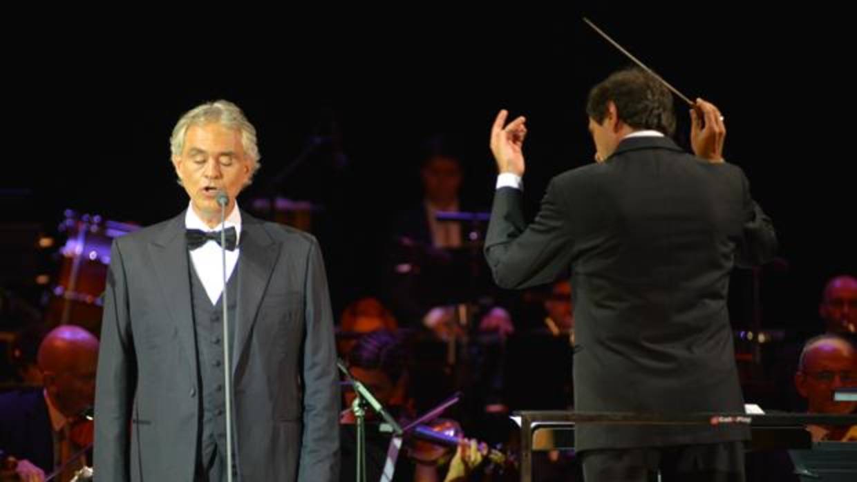 Andrea Bocelli, en su actuación en Marbella en 2015