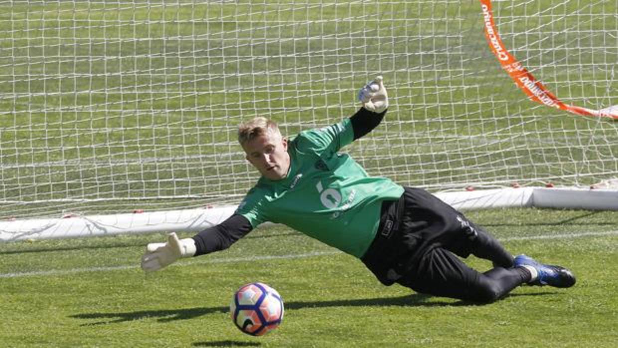 Kieszek, durante una sesión de entrenamiento