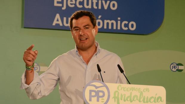 Juanma Moreno, este lunes en el comité ejecutivo del PP andaluz en Mairena del Alcor
