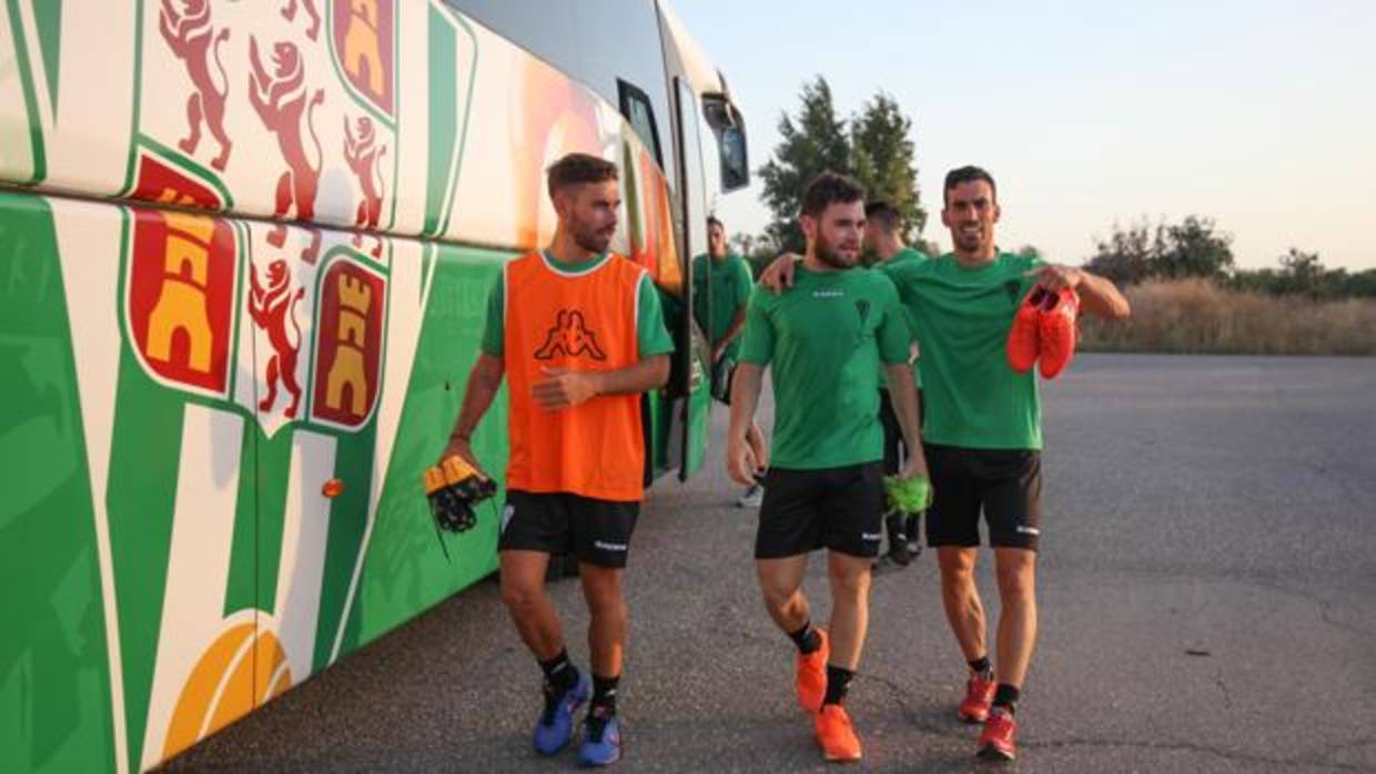 Jugadores del Córdoba, en un entrenamiento de esta pretemporada