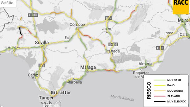 Los puntos negros más peligrosos de las carreteras en Andalucía